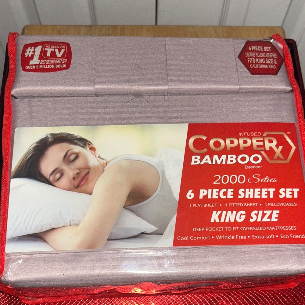 BAMBOO Copper Infused King Size Sheet Set - Soft White